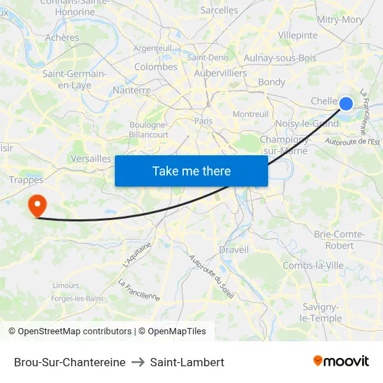 Brou-Sur-Chantereine to Saint-Lambert map