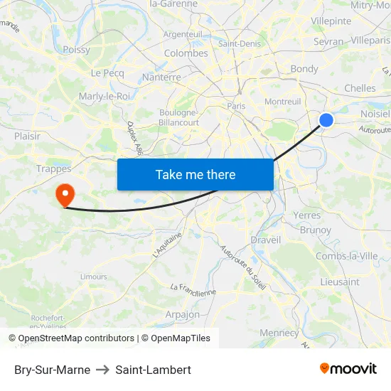 Bry-Sur-Marne to Saint-Lambert map