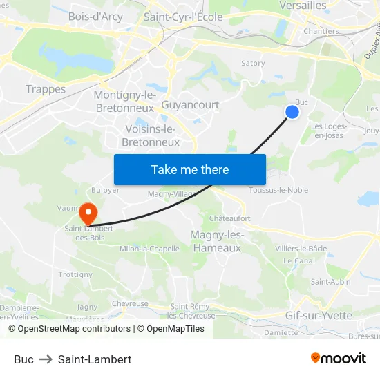 Buc to Saint-Lambert map
