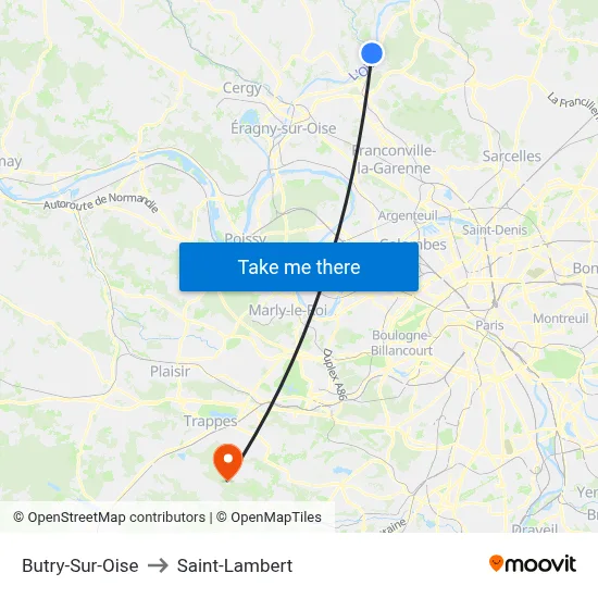 Butry-Sur-Oise to Saint-Lambert map