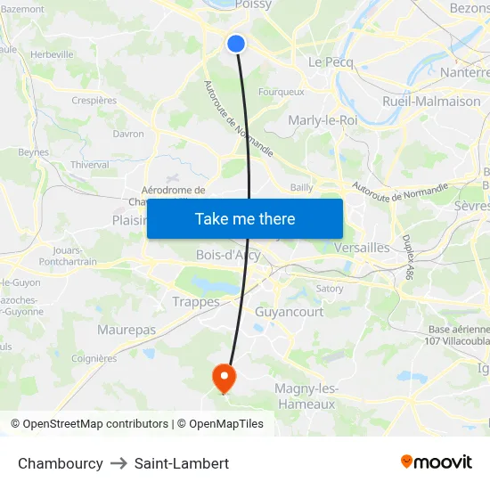Chambourcy to Saint-Lambert map