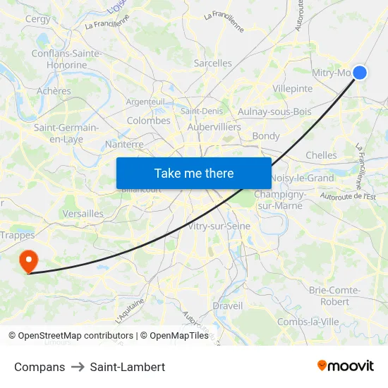 Compans to Saint-Lambert map