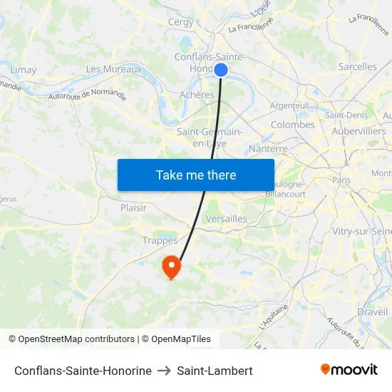Conflans-Sainte-Honorine to Saint-Lambert map