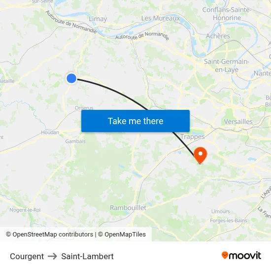 Courgent to Saint-Lambert map