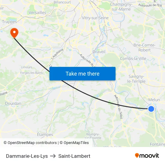 Dammarie-Les-Lys to Saint-Lambert map