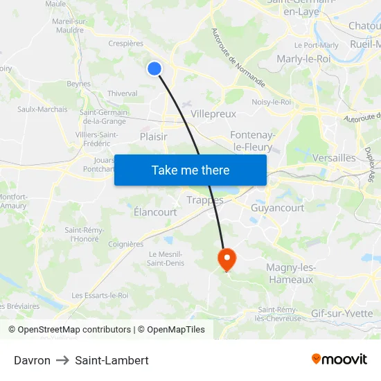 Davron to Saint-Lambert map