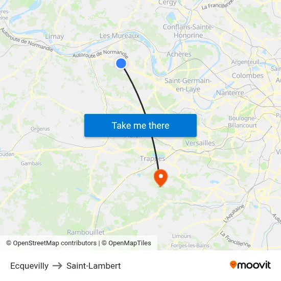 Ecquevilly to Saint-Lambert map