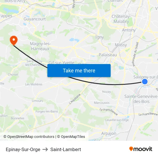 Epinay-Sur-Orge to Saint-Lambert map