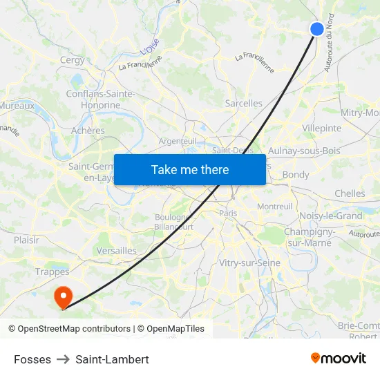 Fosses to Saint-Lambert map