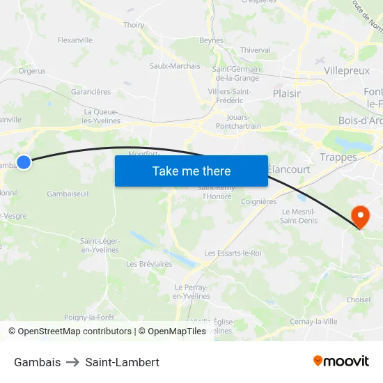 Gambais to Saint-Lambert map