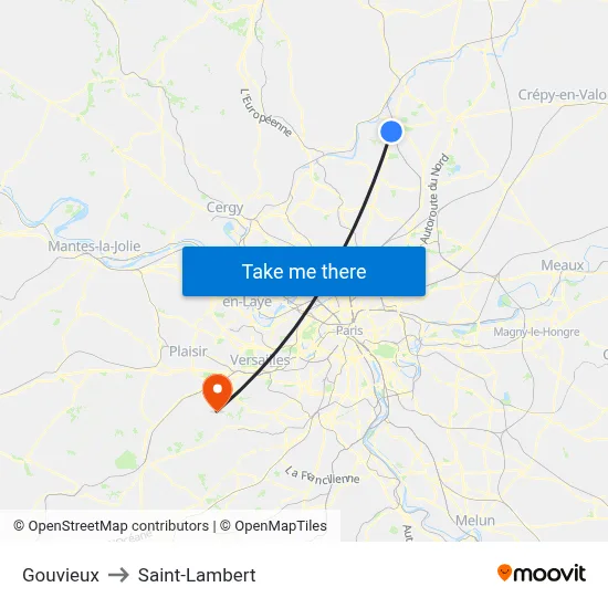 Gouvieux to Saint-Lambert map