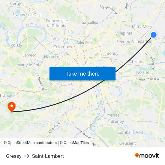 Gressy to Saint-Lambert map