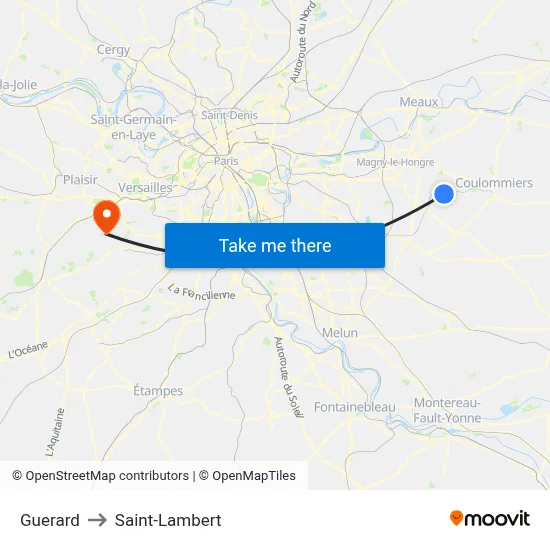 Guerard to Saint-Lambert map