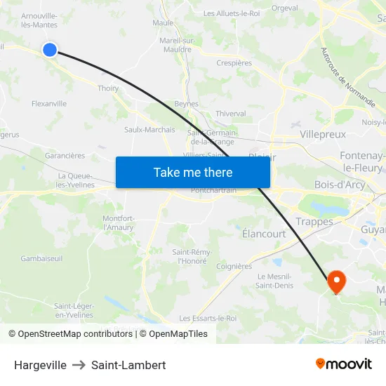 Hargeville to Saint-Lambert map