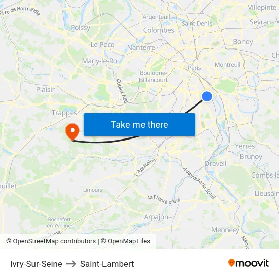 Ivry-Sur-Seine to Saint-Lambert map