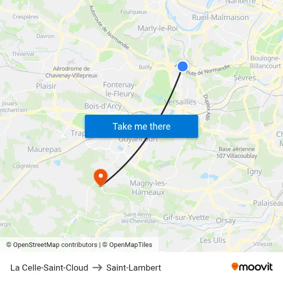 La Celle-Saint-Cloud to Saint-Lambert map