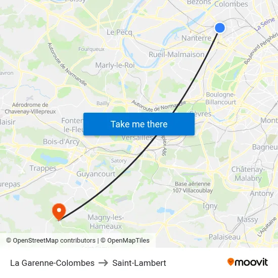 La Garenne-Colombes to Saint-Lambert map