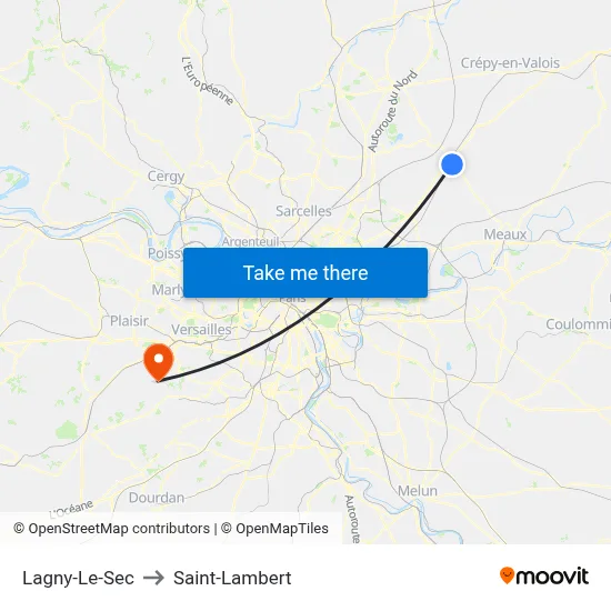 Lagny-Le-Sec to Saint-Lambert map