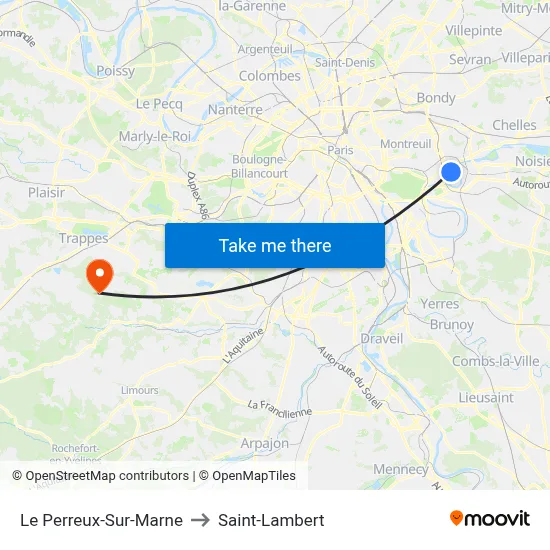 Le Perreux-Sur-Marne to Saint-Lambert map