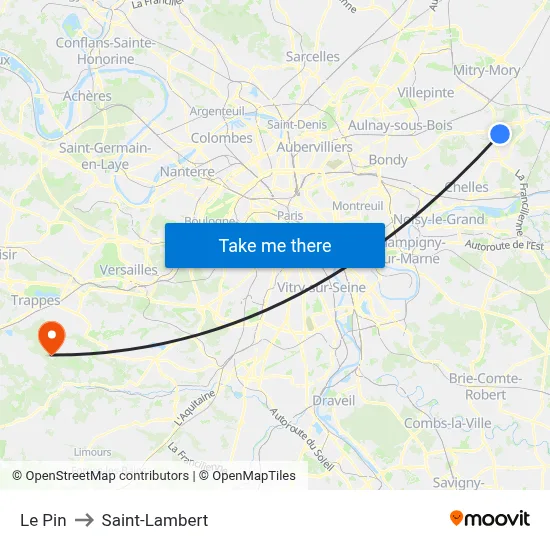 Le Pin to Saint-Lambert map