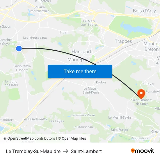 Le Tremblay-Sur-Mauldre to Saint-Lambert map