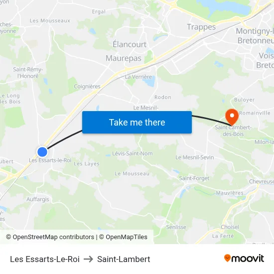 Les Essarts-Le-Roi to Saint-Lambert map