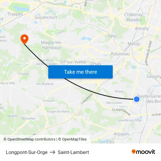 Longpont-Sur-Orge to Saint-Lambert map