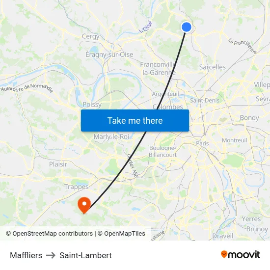 Maffliers to Saint-Lambert map