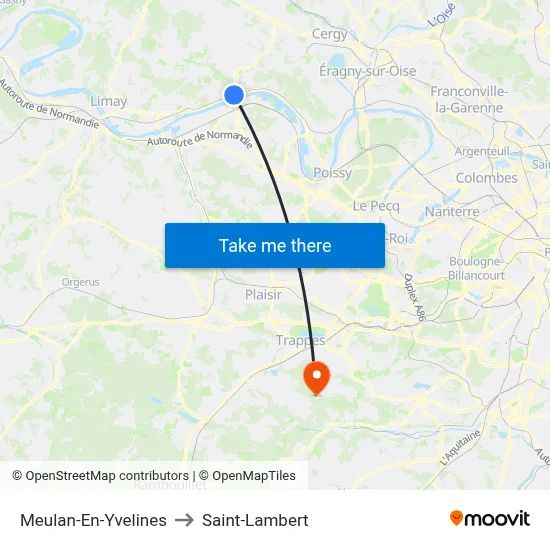 Meulan-En-Yvelines to Saint-Lambert map