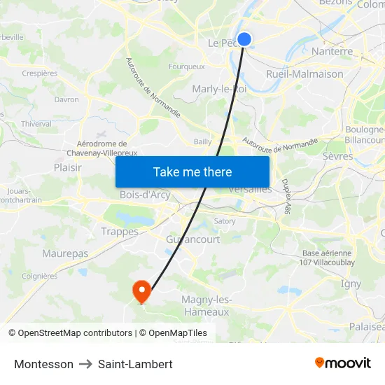 Montesson to Saint-Lambert map