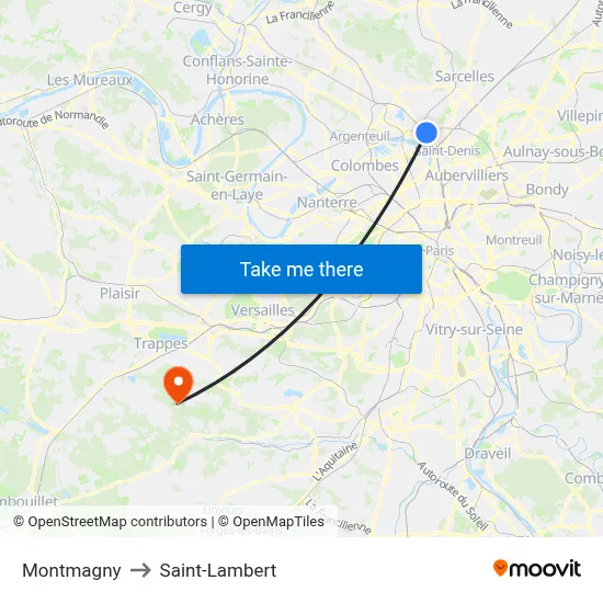 Montmagny to Saint-Lambert map