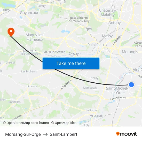 Morsang-Sur-Orge to Saint-Lambert map