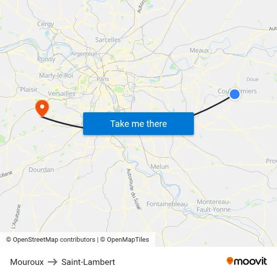Mouroux to Saint-Lambert map