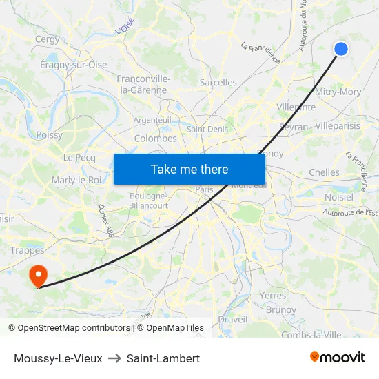 Moussy-Le-Vieux to Saint-Lambert map