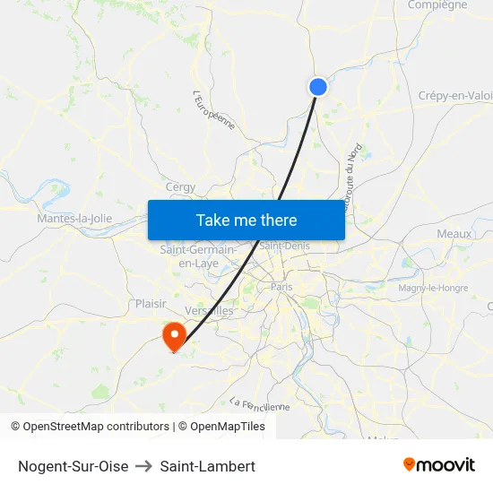 Nogent-Sur-Oise to Saint-Lambert map