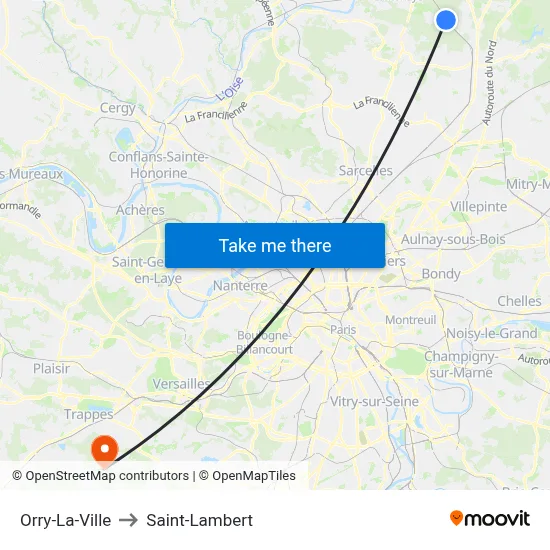 Orry-La-Ville to Saint-Lambert map