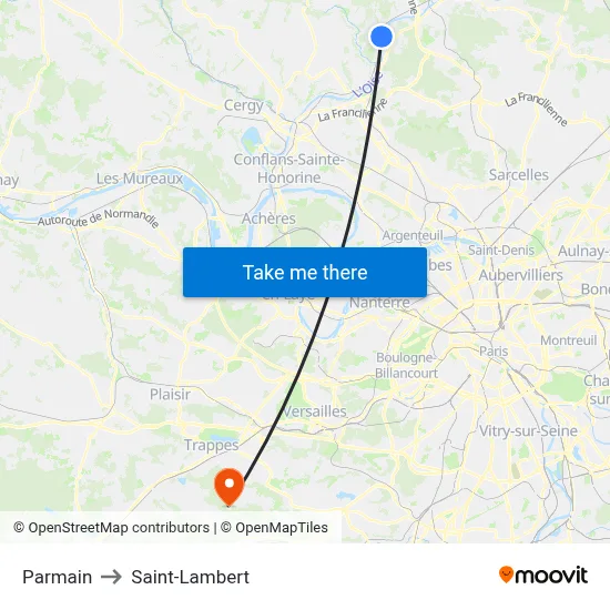 Parmain to Saint-Lambert map