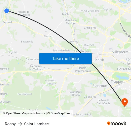 Rosay to Saint-Lambert map