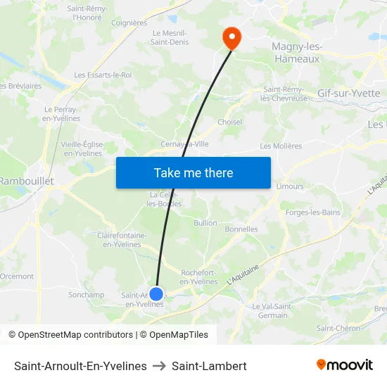 Saint-Arnoult-En-Yvelines to Saint-Lambert map