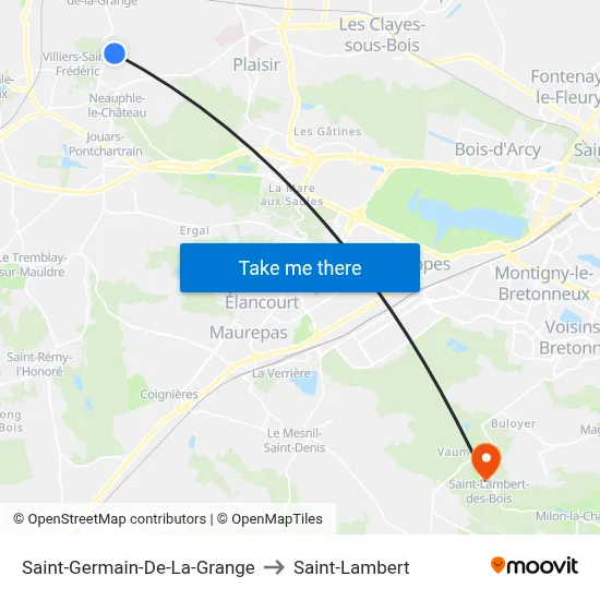 Saint-Germain-De-La-Grange to Saint-Lambert map