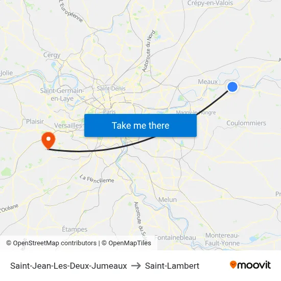 Saint-Jean-Les-Deux-Jumeaux to Saint-Lambert map