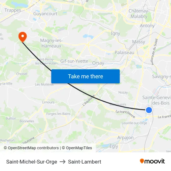Saint-Michel-Sur-Orge to Saint-Lambert map
