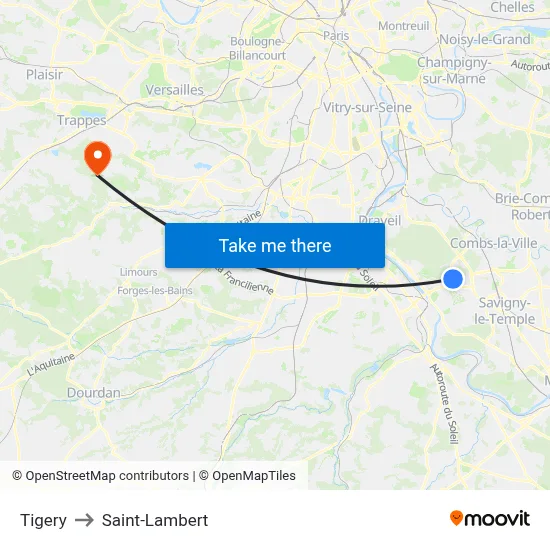 Tigery to Saint-Lambert map