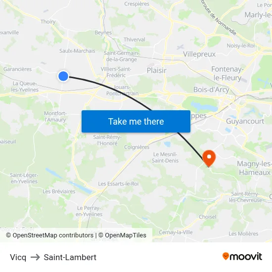 Vicq to Saint-Lambert map