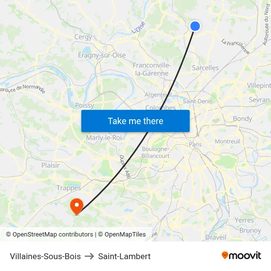 Villaines-Sous-Bois to Saint-Lambert map