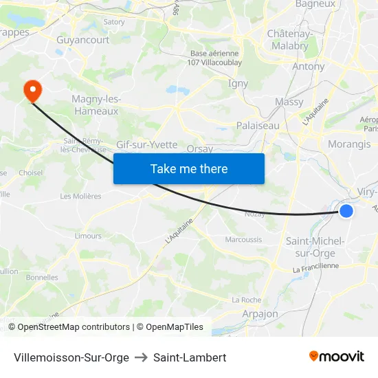 Villemoisson-Sur-Orge to Saint-Lambert map