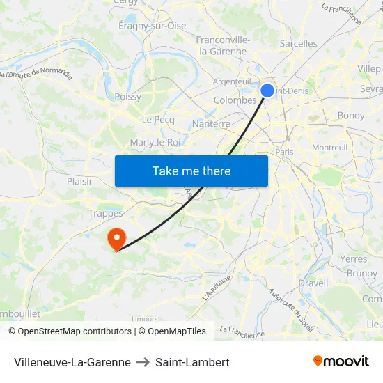 Villeneuve-La-Garenne to Saint-Lambert map
