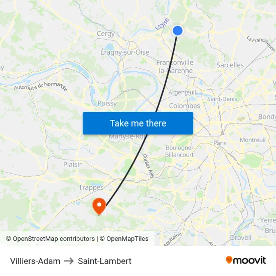 Villiers-Adam to Saint-Lambert map