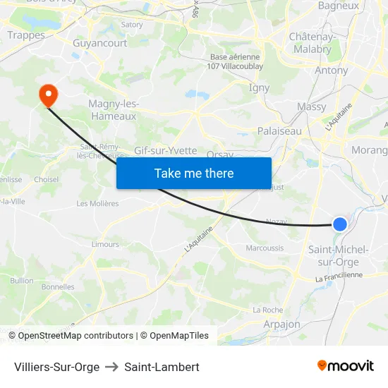 Villiers-Sur-Orge to Saint-Lambert map