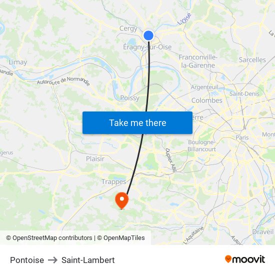 Pontoise to Saint-Lambert map